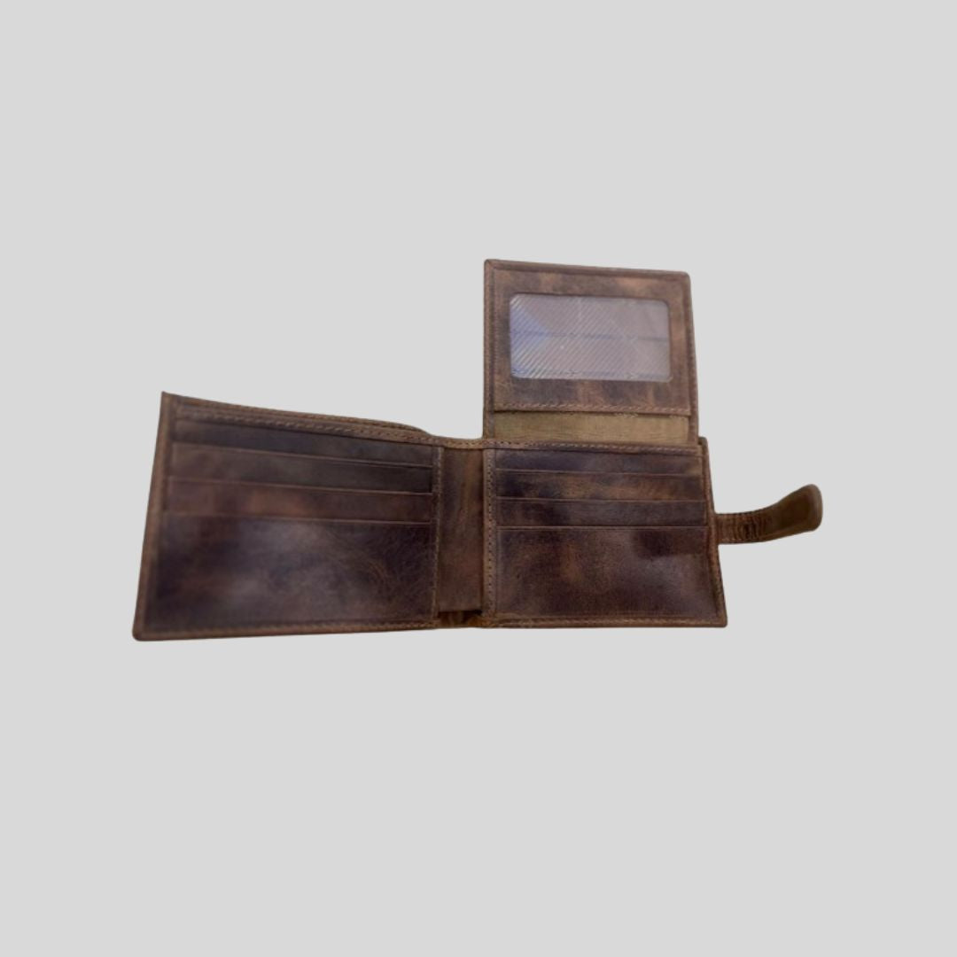 Billetera Cuero Café Triple