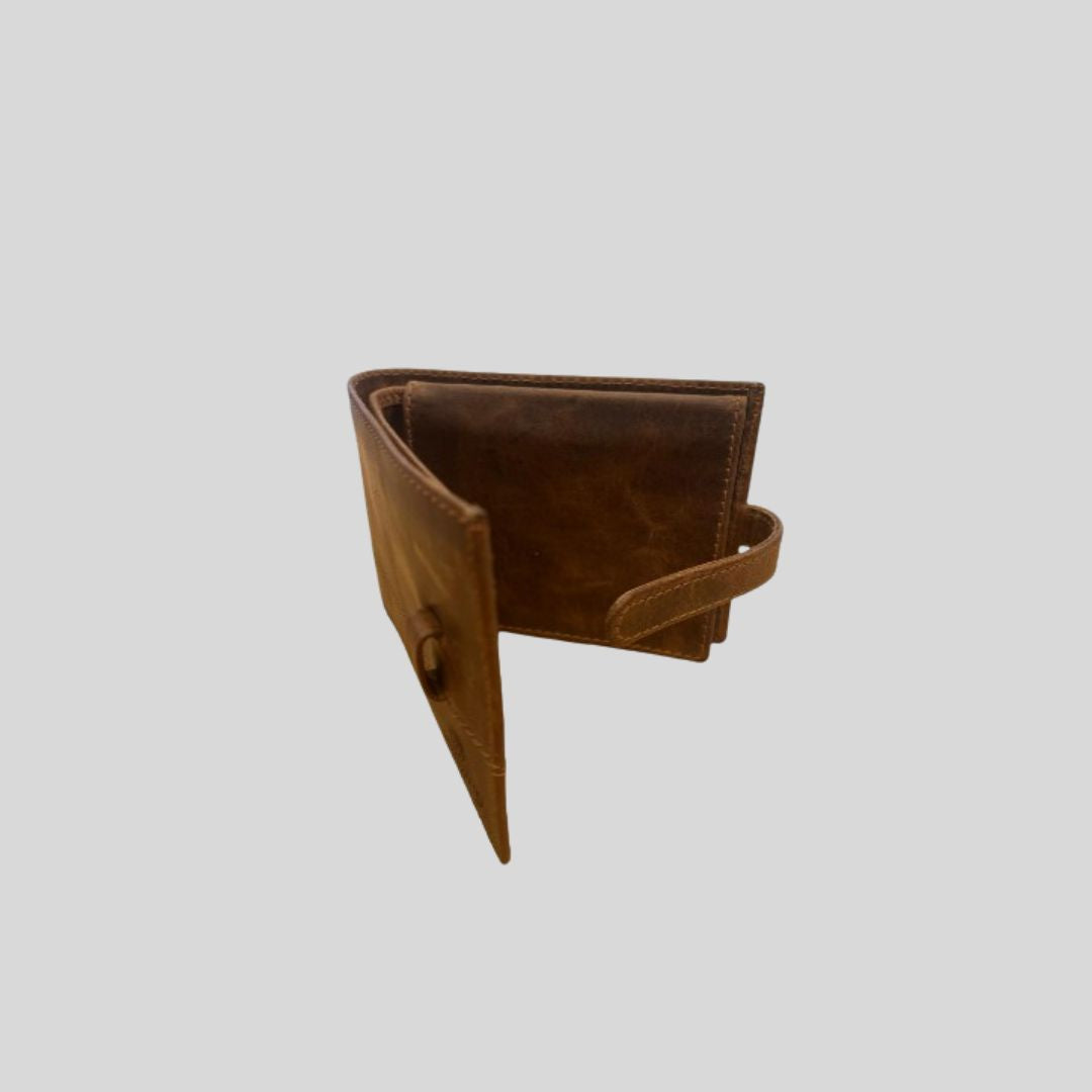Billetera Cuero Café Triple