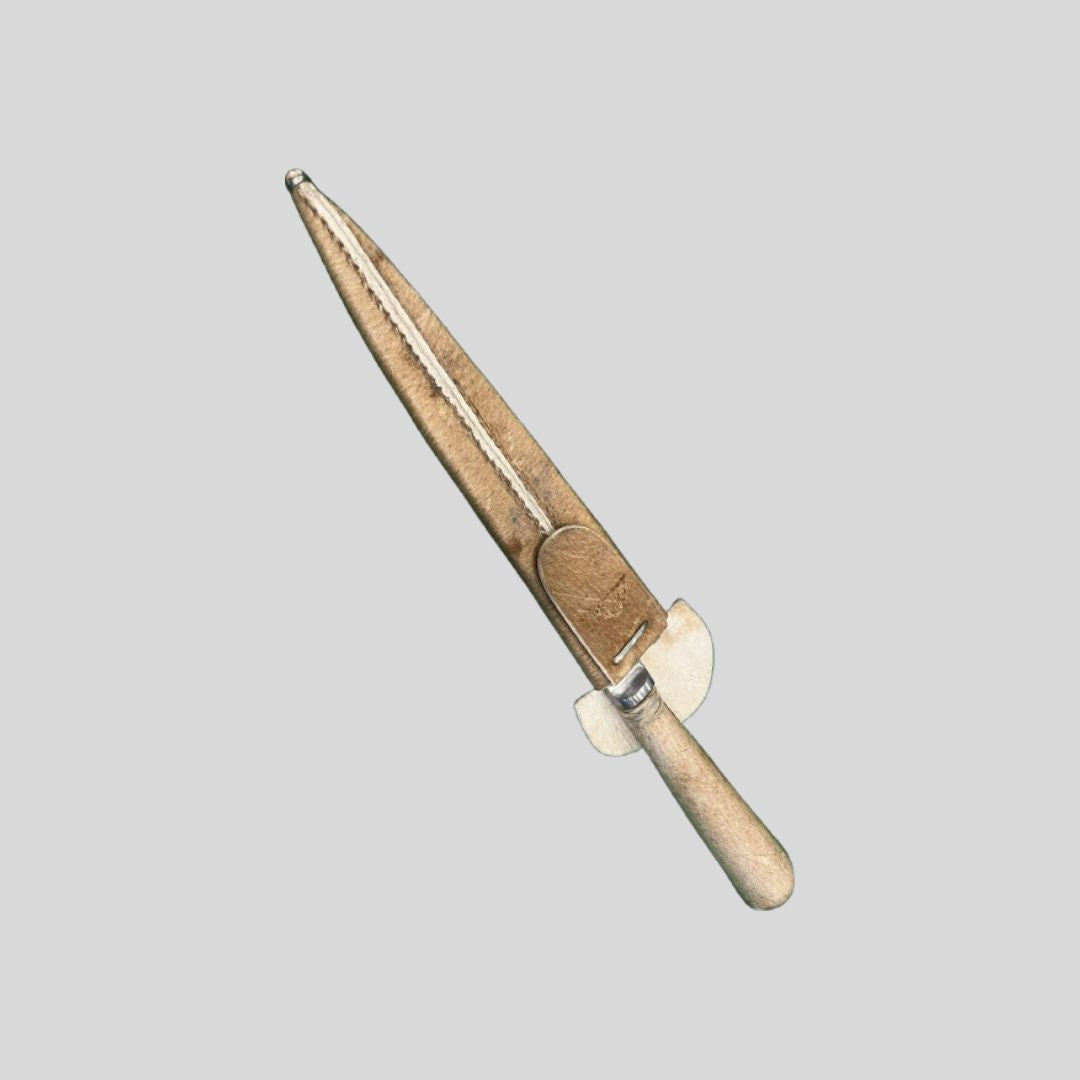 Cuchillo Cuero Cosido Básico Acero Inoxidable 20 cm.