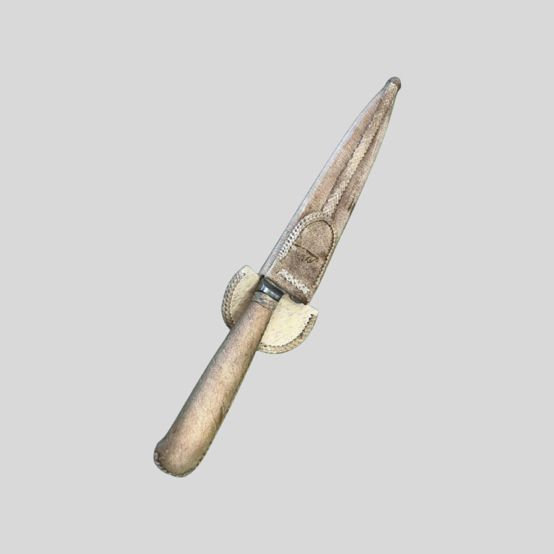 Cuchillo Cuero Cosido Premium Acero Inoxidable 20 cm.