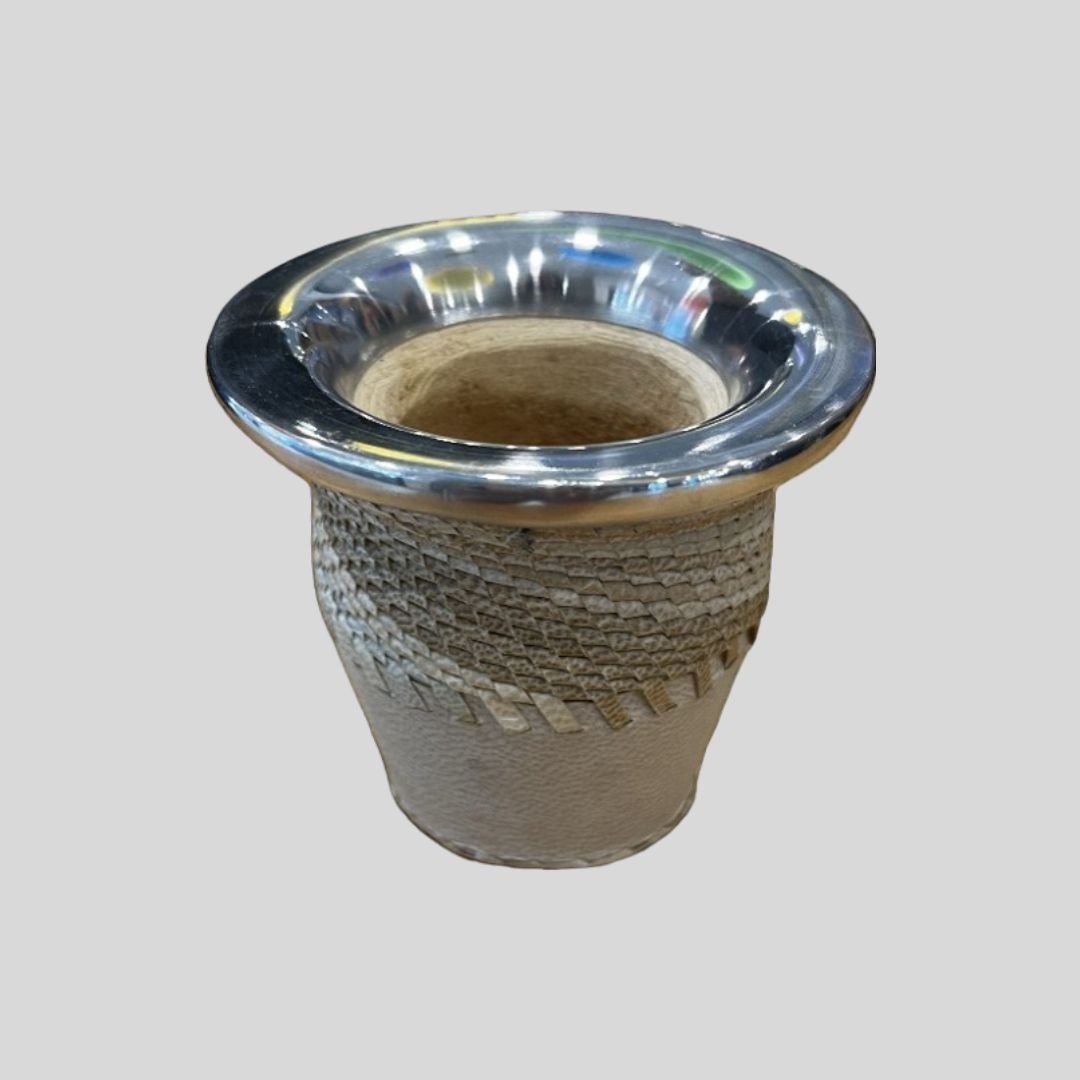 Mate Trenzado Cuero Crudo