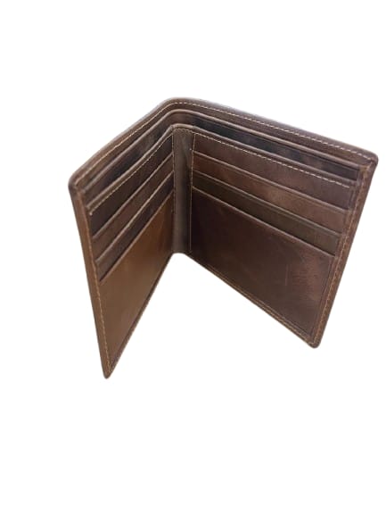 Billetera Cuero Café Simple
