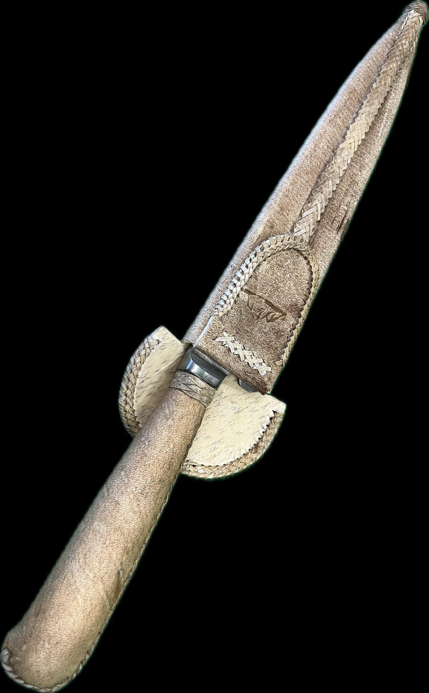 Cuchillo Cuero Cosido Premium  Acero Inoxidable 20 cm.