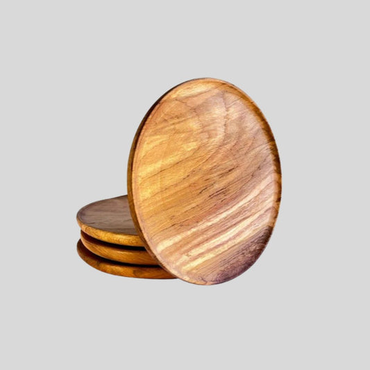 Juego de Platos Redondos de Madera Nativa