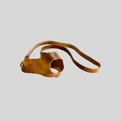 Porta Copa Parrillero Cuero Café