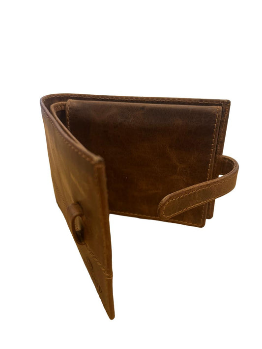Billetera  Cuero Café Triple