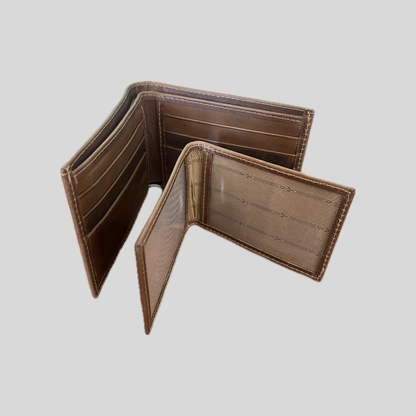 Billetera Cuero Doble sin Correa Cierre