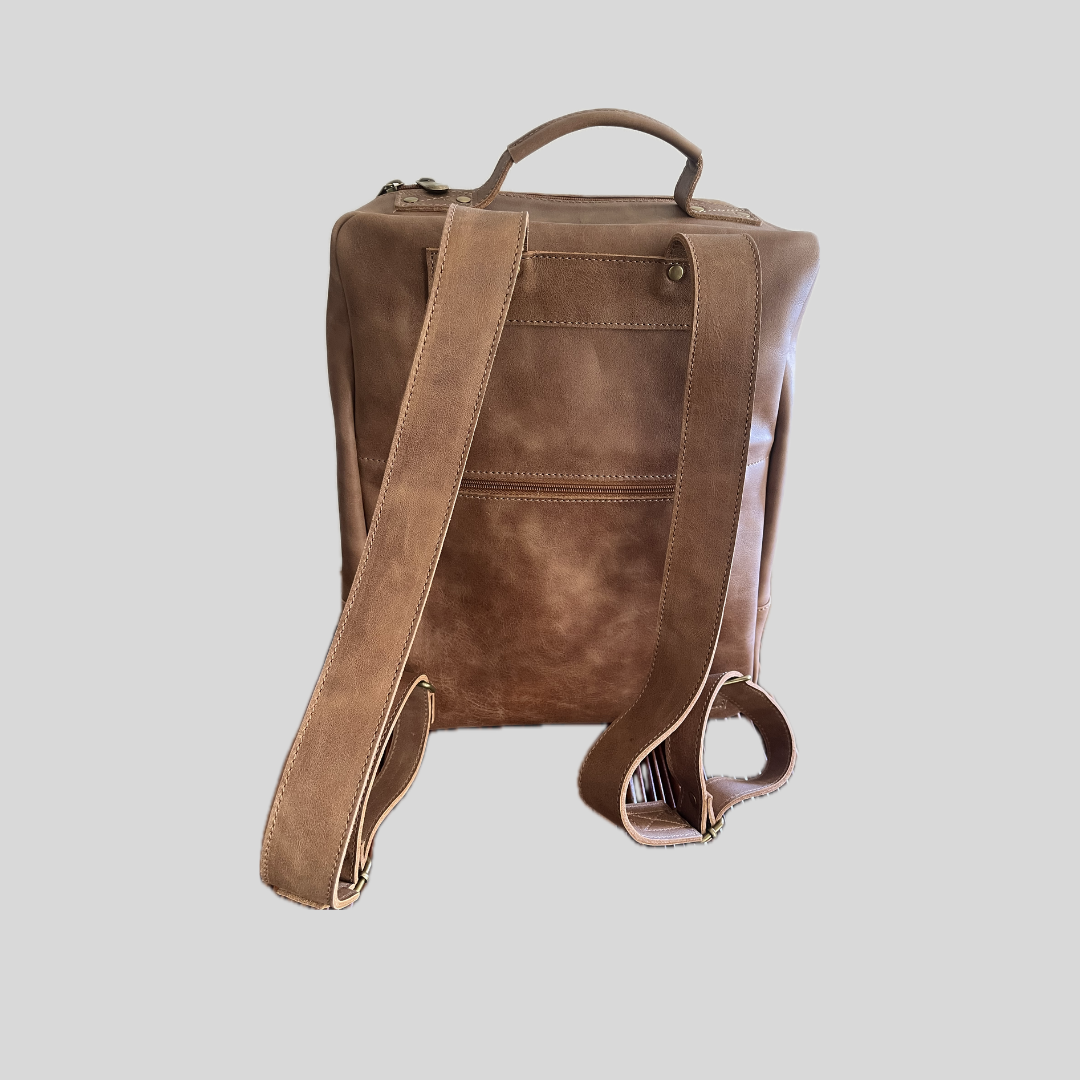 Mochila Cuero Café
