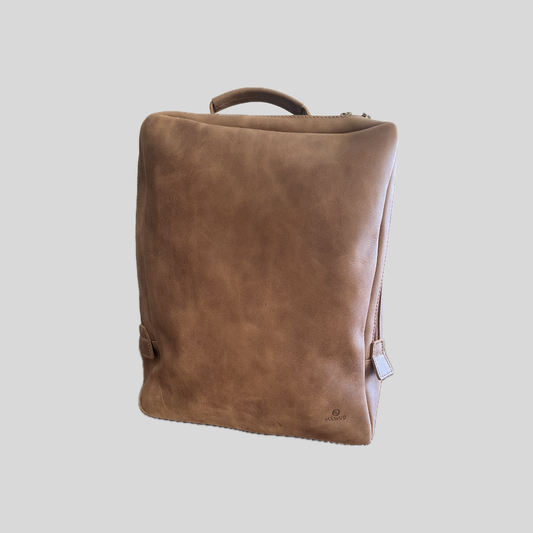 Mochila Cuero Café
